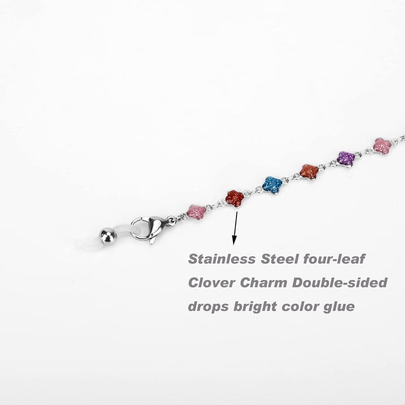 Hongeely Eyeglass Chain Silver Stainless Steel Handmade Necklace for Reading Glasses Sunglass Beaded Chains for Men Women - Image 5